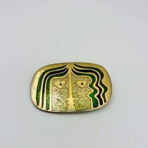 Vintage Passillé Sylvestre Enamel Abstract Face Brooch – Made in Canada